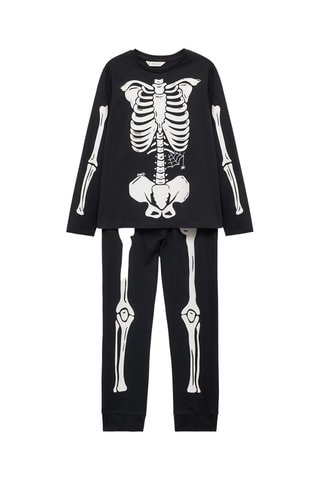 Pyjama squelette phosphorescent - Noir