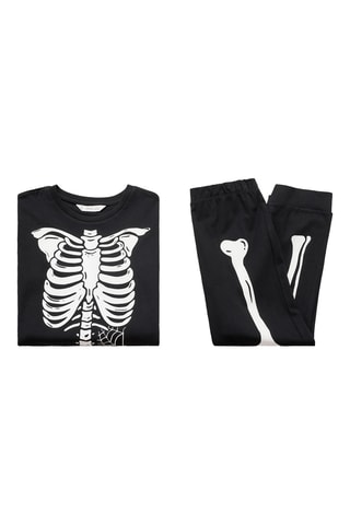 Pyjama squelette phosphorescent - Noir