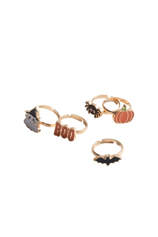 Lot 5 bagues Halloween - Noir