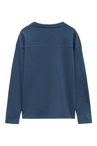 T-shirt imprimé détails relief - Bleu