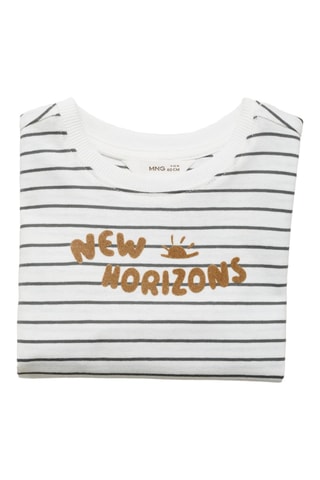 T-shirt manches longues rayures - Gris