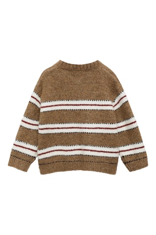 Pull-over en maille à rayures - Marron et blanc