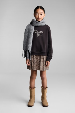 Robe sweat-shirt en imprimé animal - Anthracite