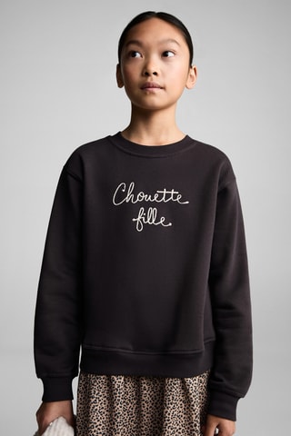 Robe sweat-shirt en imprimé animal - Anthracite