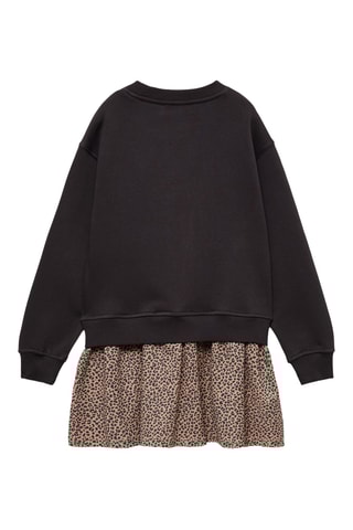 Robe sweat-shirt en imprimé animal - Anthracite
