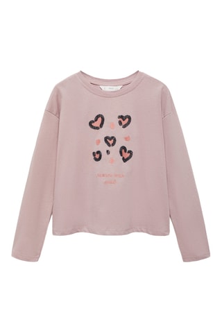 T-shirt brodé perles - Rose