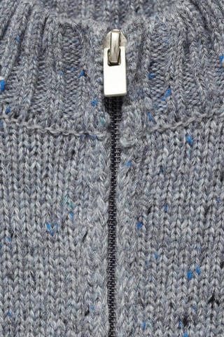 Cardigan maille fermeture Éclair - Gris chiné