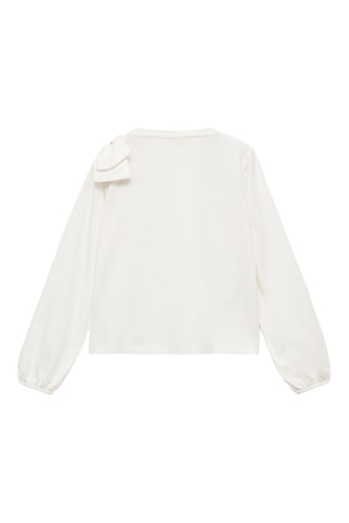 T-shirt coton noeud - Blanc cassé