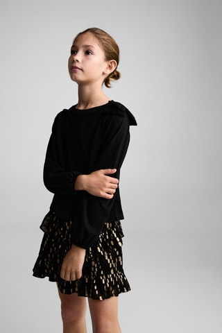 T-shirt coton noeud - Noir