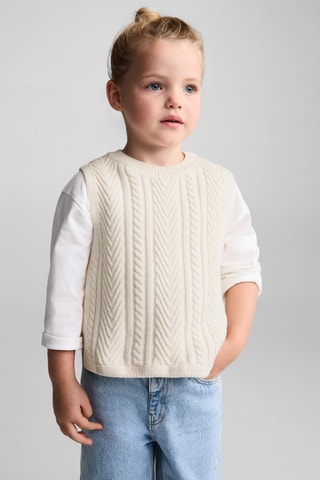 Pull sans manches - Blanc cassé
