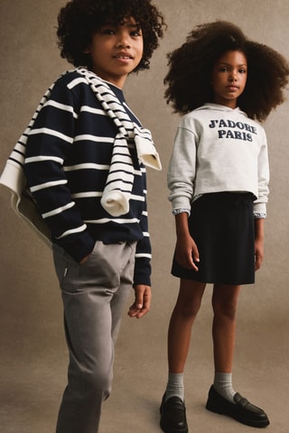 Pull-over en maille à rayures - Bleu marine