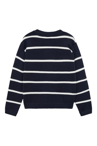 Pull-over en maille à rayures - Bleu marine