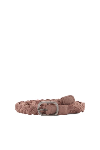 Ceinture en cuir tressée - Rose pâle