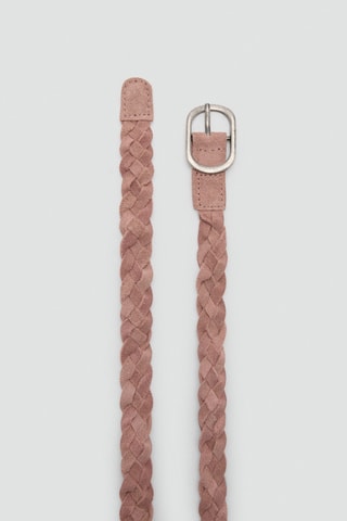 Ceinture en cuir tressée - Rose pâle