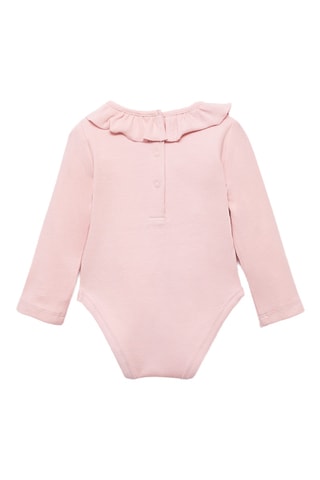 Body côtelé volanté - Rose
