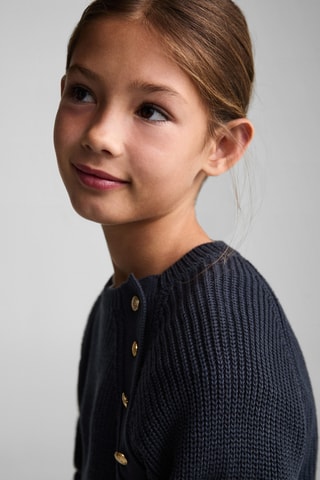Pull-over maille détail boutons - Bleu marine