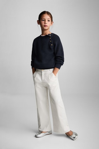 Pull-over maille détail boutons - Bleu marine