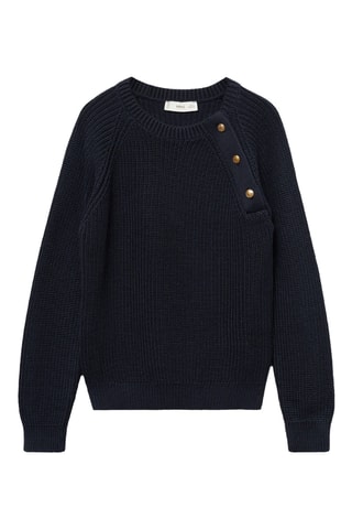 Pull-over maille détail boutons - Bleu marine
