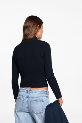 Cardigan maille fermeture Éclair - Bleu marine