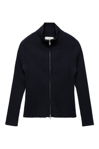 Cardigan maille fermeture Éclair - Bleu marine