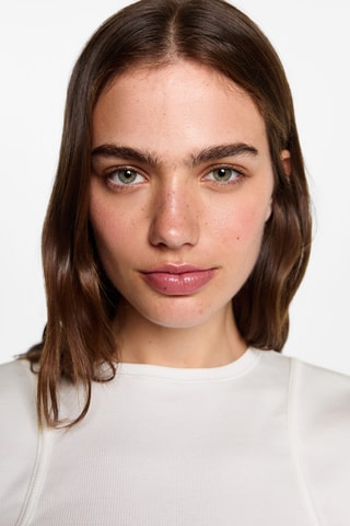 T-shirt with seam detail - Blanc cassé