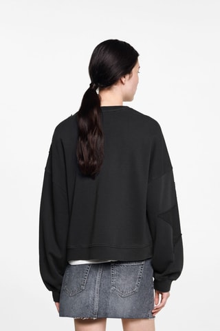 Sweat-shirt étoiles brodées - Anthracite