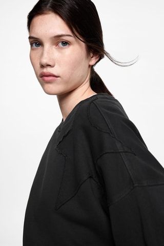 Sweat-shirt étoiles brodées - Anthracite