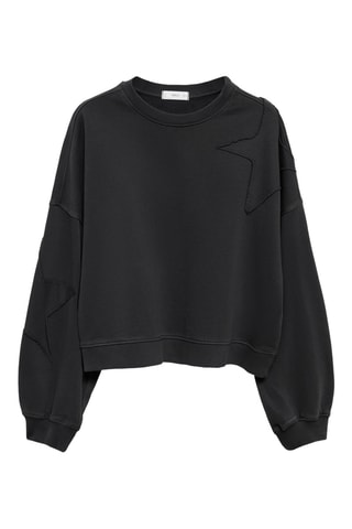 Sweat-shirt étoiles brodées - Anthracite