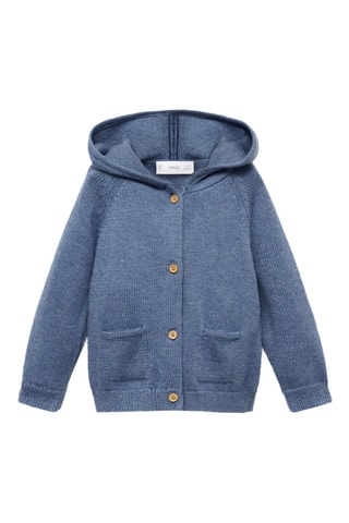 Pull-over maille capuche - Bleu
