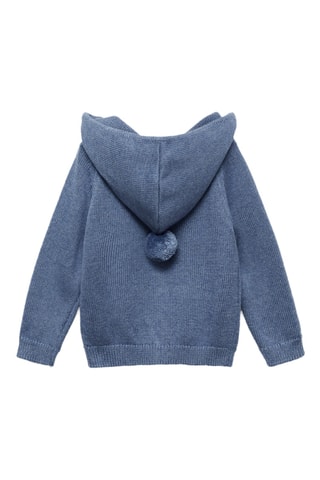 Pull-over maille capuche - Bleu