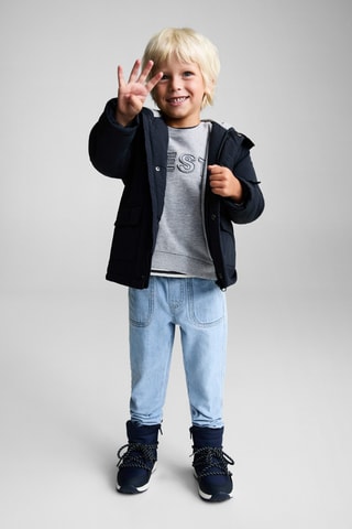 Anorak capuche poches - Bleu marine