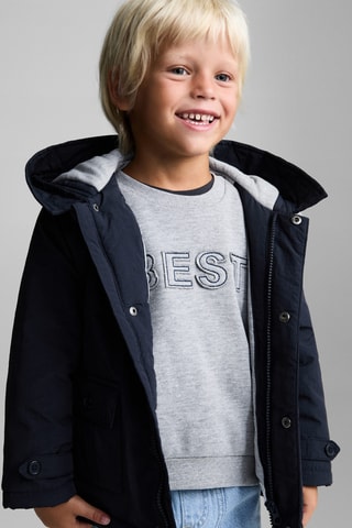 Anorak capuche poches - Bleu marine