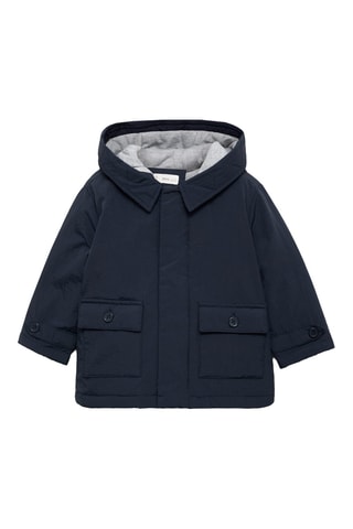 Anorak capuche poches - Bleu marine