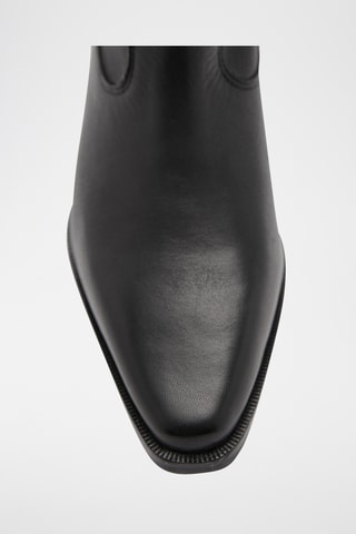 Bottines cuir cowboy - Noir