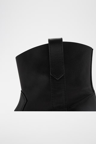 Bottines cuir cowboy - Noir