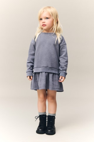 Robe sweat-shirt coton - Indigo
