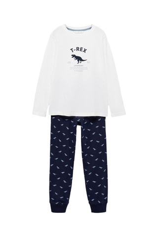 Pyjama long en coton - Bleu marine