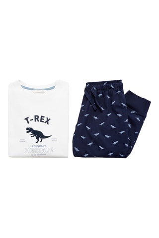 Pyjama long en coton - Bleu marine