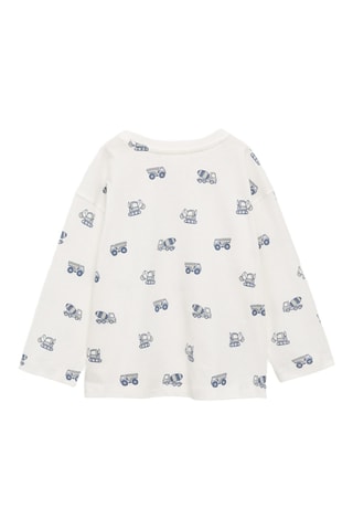 T-shirt en coton imprimé - Blanc cassé