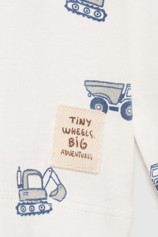T-shirt en coton imprimé - Blanc cassé