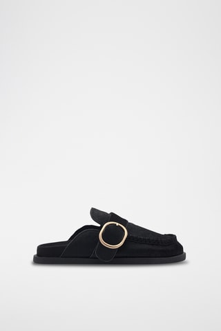 Sabots cuir boucle - Noir