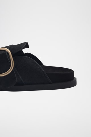 Sabots cuir boucle - Noir