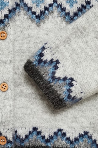 Cardigan maille jacquard - Gris chiné