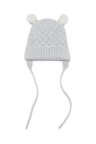 Bonnet maille oreilles - Gris