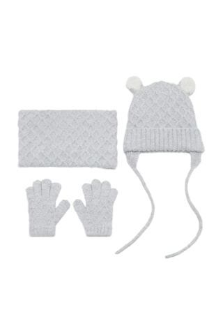 Bonnet maille oreilles - Gris