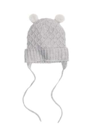 Bonnet maille oreilles - Gris