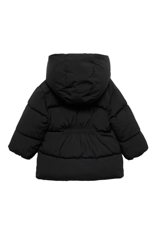 Anorak matelassé capuche fausse fourrure - Noir