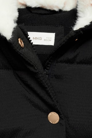 Anorak matelassé capuche fausse fourrure - Noir