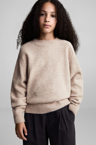 Pull-over droit col rond - Sable