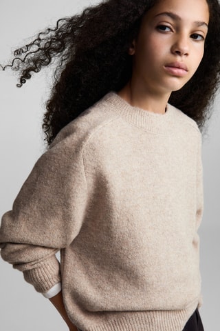 Pull-over droit col rond - Sable